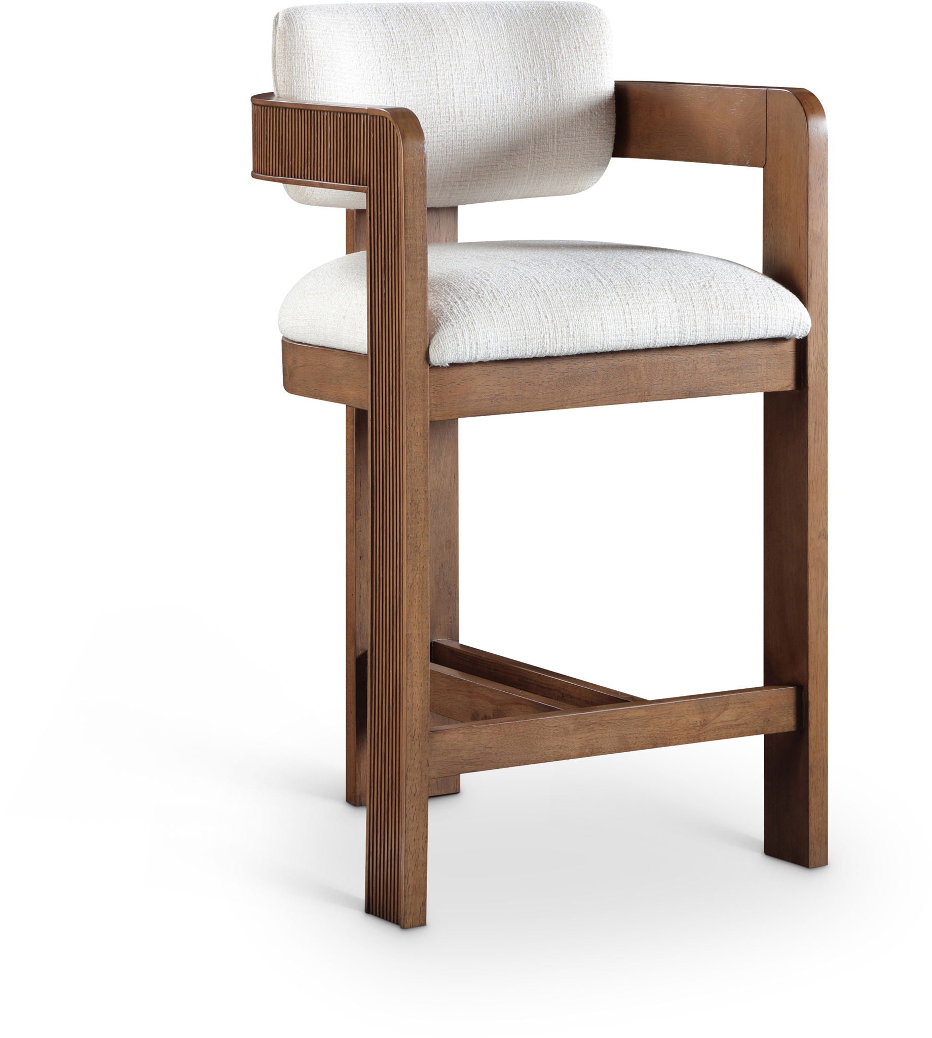 Sacha - Linen Stool With Brown Base - Urban Living Furniture (Los Angeles, CA)