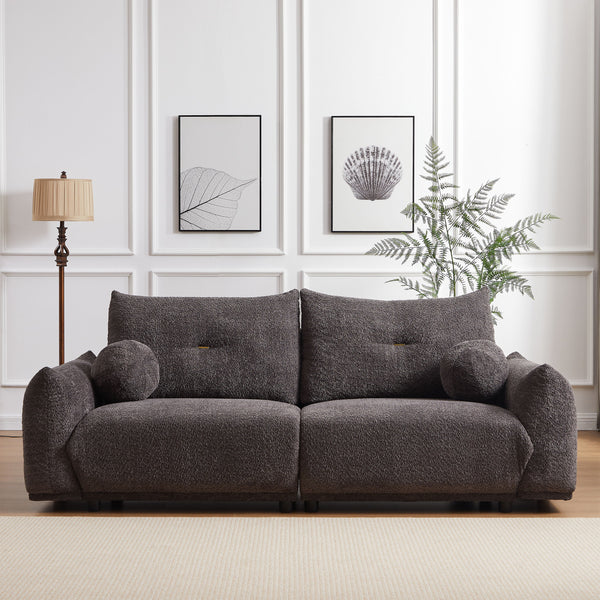 2 Seater Cushion Sofa With 2 Cushions And 2 Ball Pillows