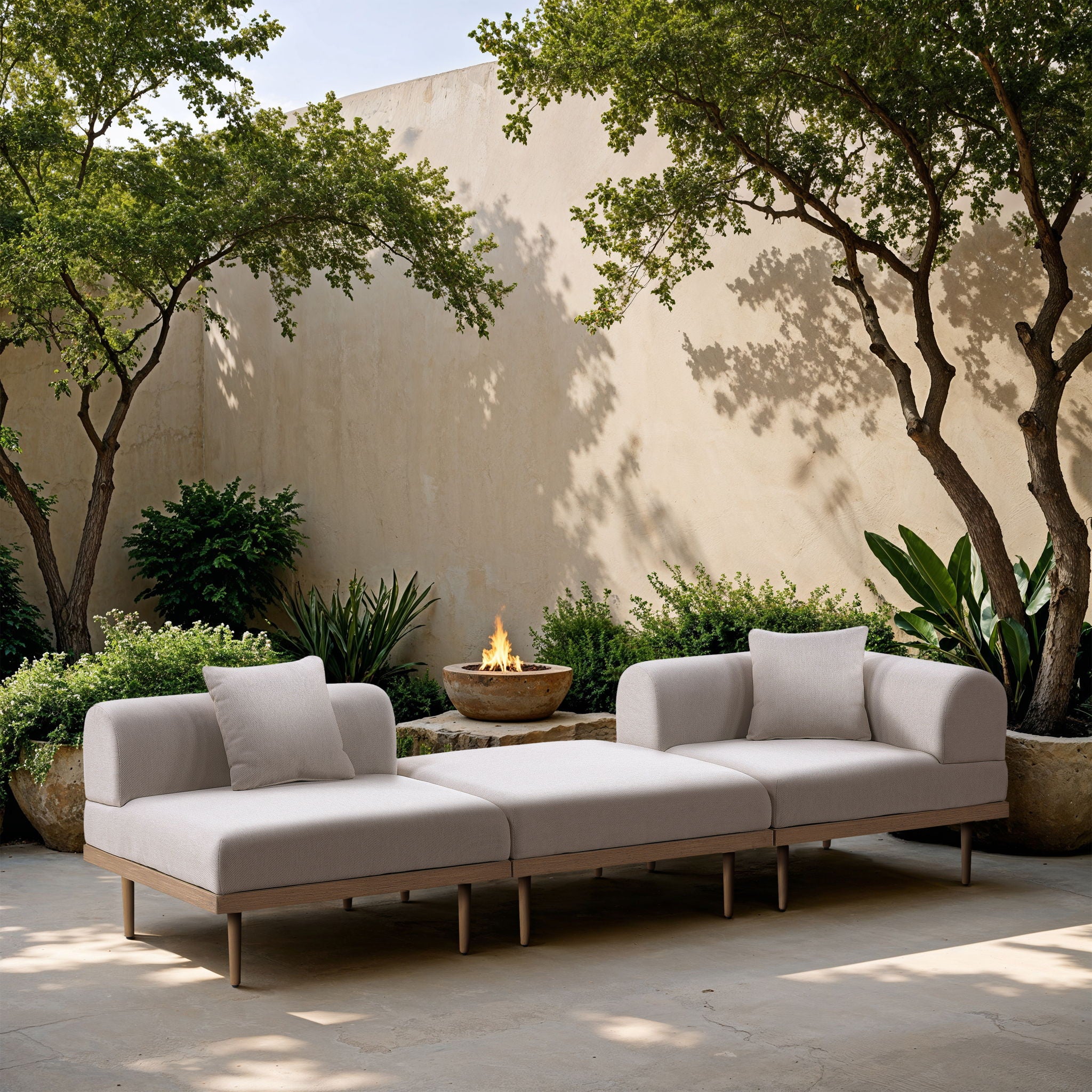 Laguna - 3 Piece Upholstered Outdoor Patio Modular Sofa With Backless Seat And 1 Arm - Urban Living Furniture (Los Angeles, CA)