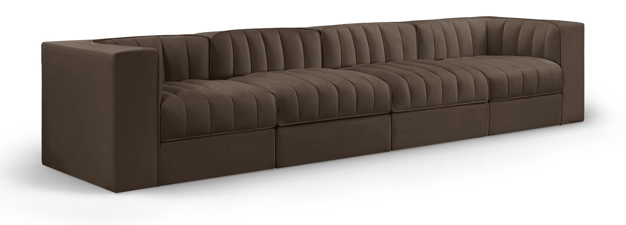 Rummi - Velvet Performance Fabric Upholstered 4 Piece Modular Sofa - Urban Living Furniture (Los Angeles, CA)