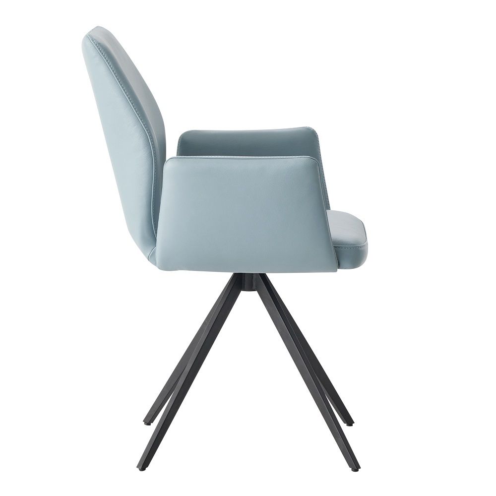 Segismunda - Side Chair With Swivel - Light Blue & Black - Urban Living Furniture (Los Angeles, CA)