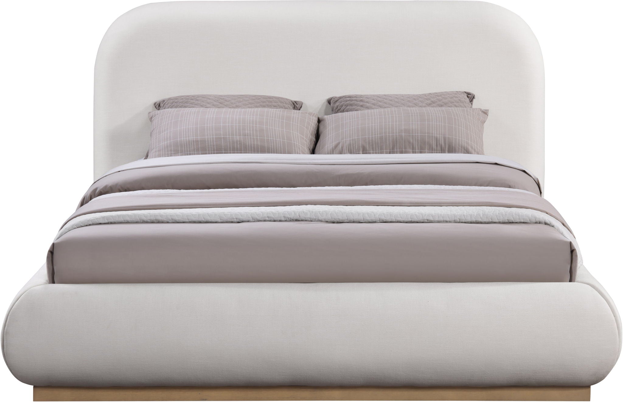 Vaughn - Linen Bed With Natural Base - Urban Living Furniture (Los Angeles, CA)