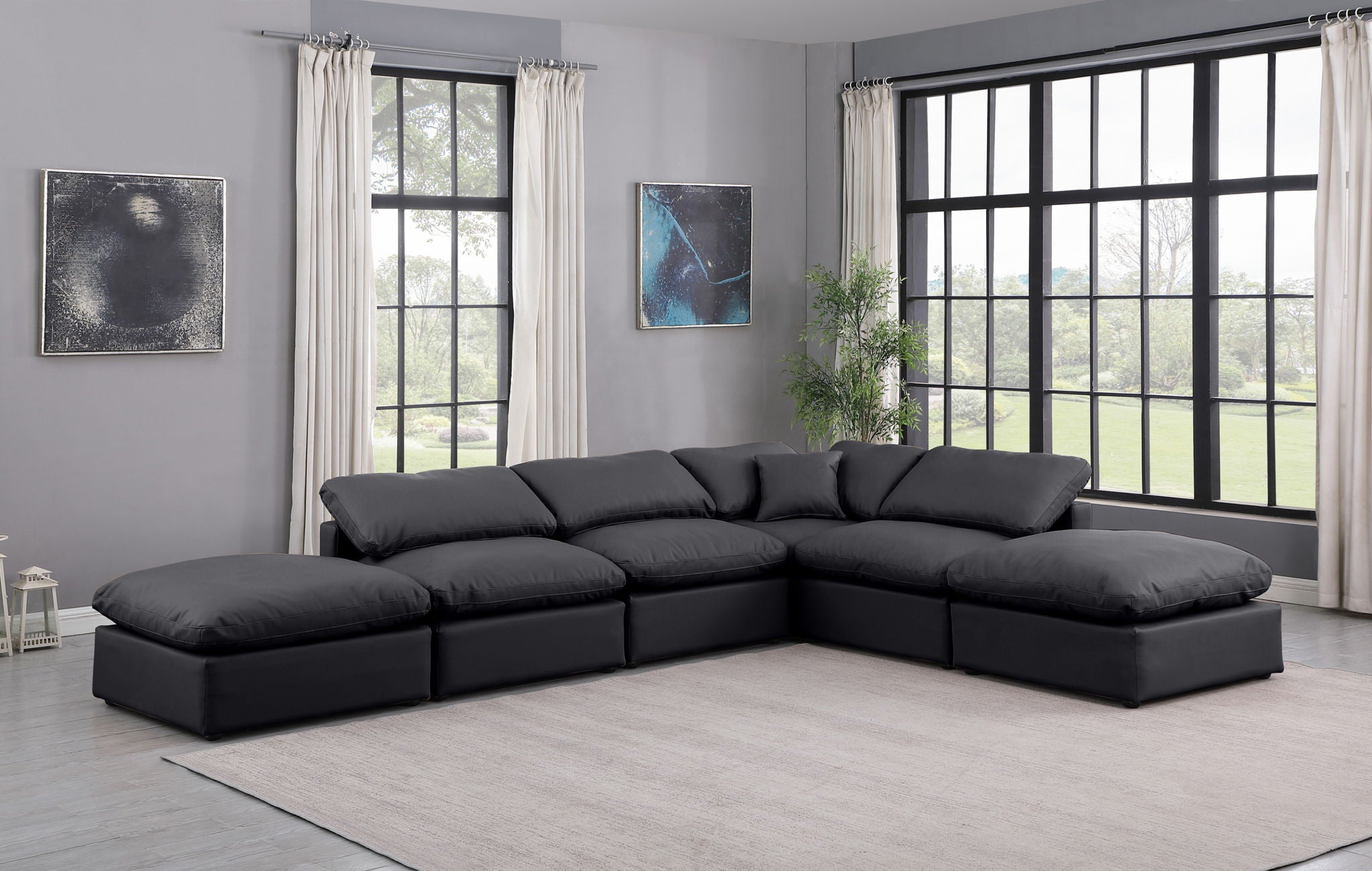 Indulge - Faux Leather 6 Piece Modular Armless Sectional - Urban Living Furniture (Los Angeles, CA)