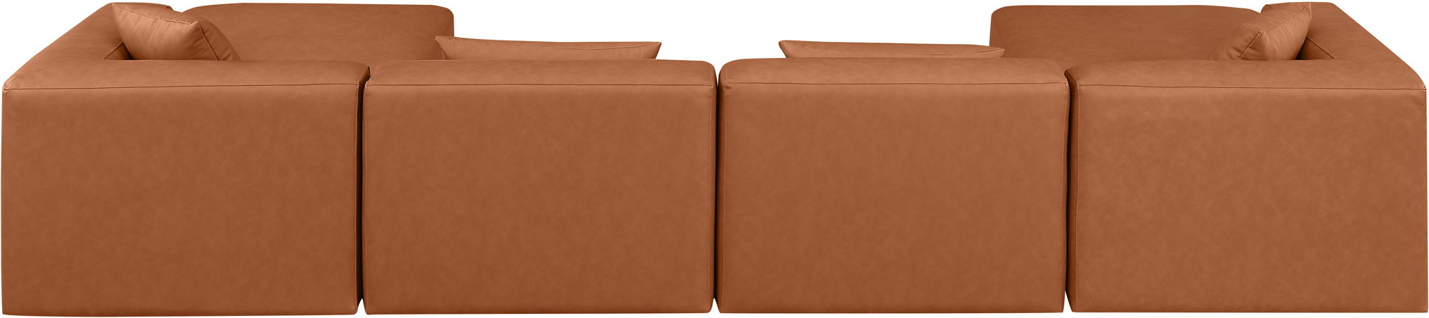 Cube - 6 Piece Modular Double Chaise Sectional - Cognac - Urban Living Furniture (Los Angeles, CA)