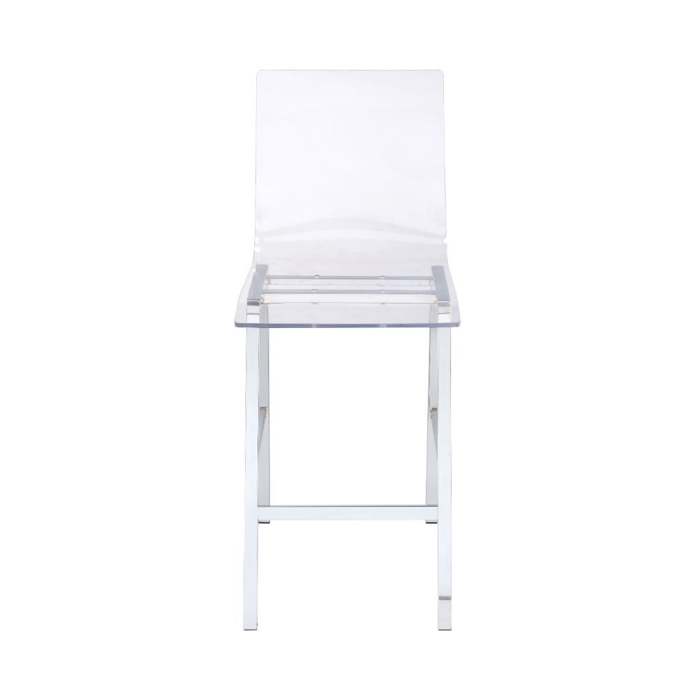 Nadie - Counter Height Chair (Set of 2) - Clear Acrylic & Chrome - Urban Living Furniture (Los Angeles, CA)