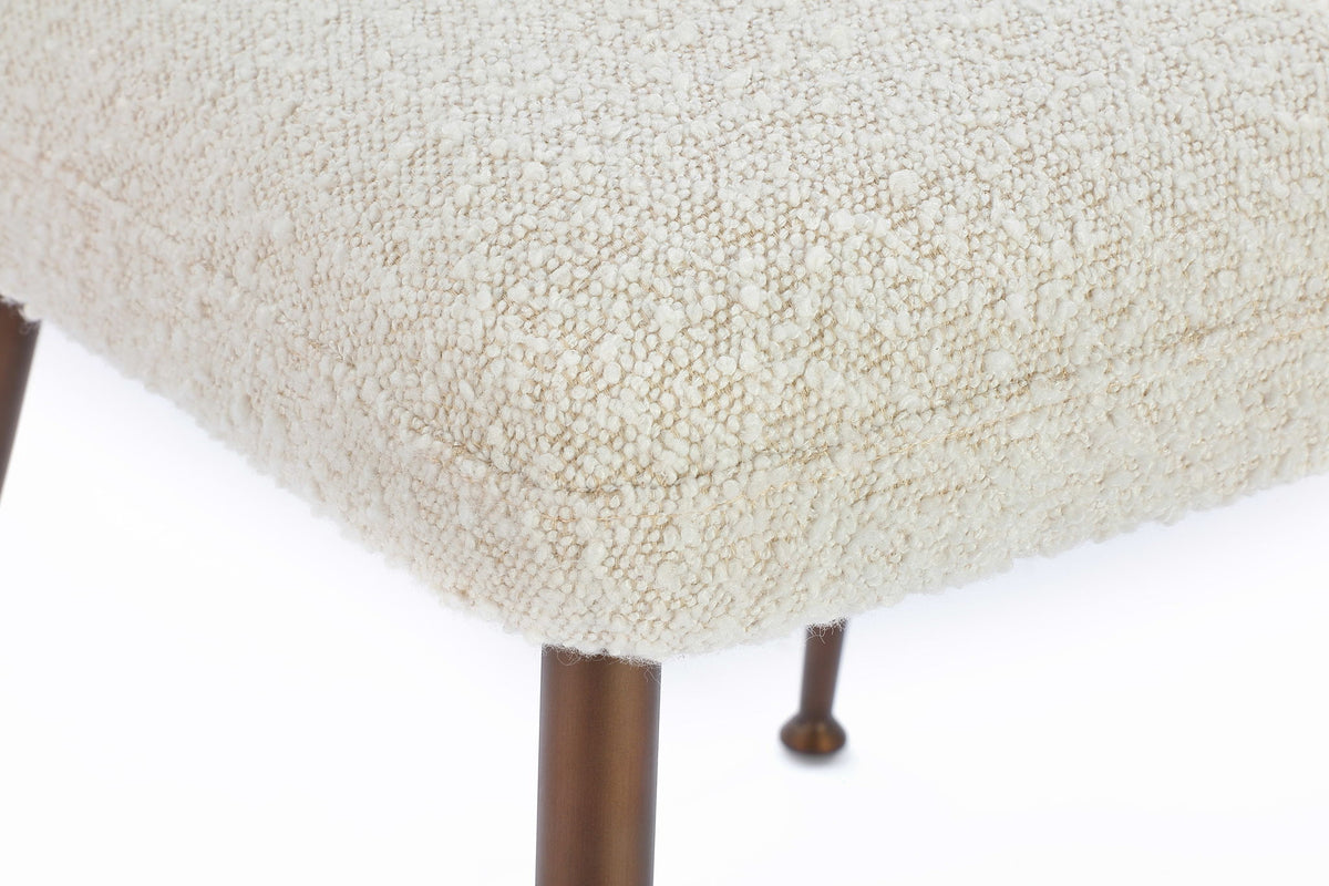 Crossroads 2.0 - Avery Upholstered Dining Chair (Set of 2) - Ricotta Boucle And Bronze Metal