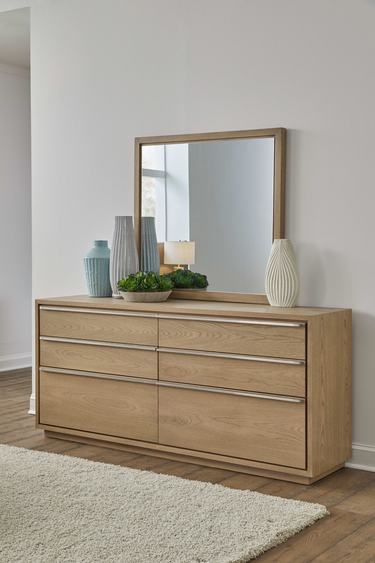 One - Coastal Modern Dresser Mirror - Bisque