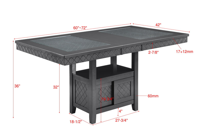 Bankston - Counter Height Dining Table - Zinc