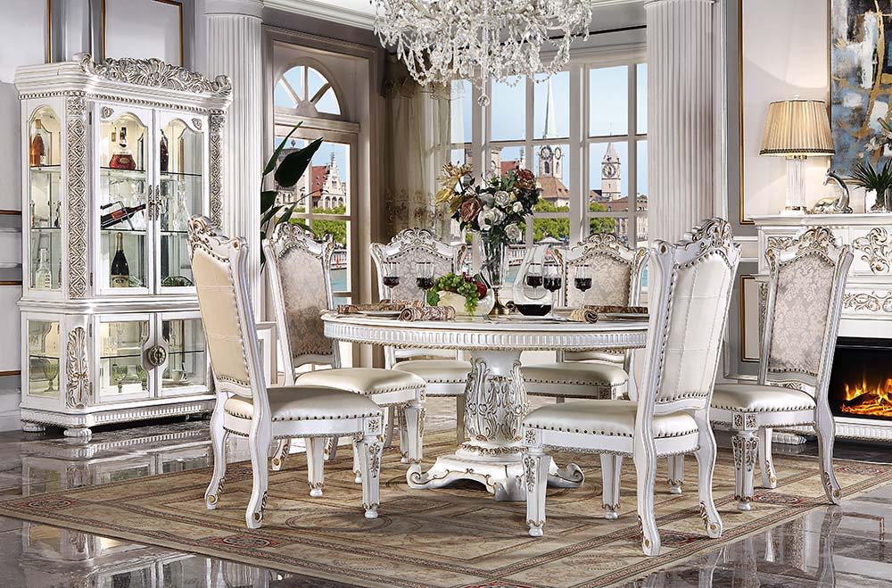 Vendome - 76" Round Dining Table With Pedestal Base - Antique Pearl - Urban Living Furniture (Los Angeles, CA)