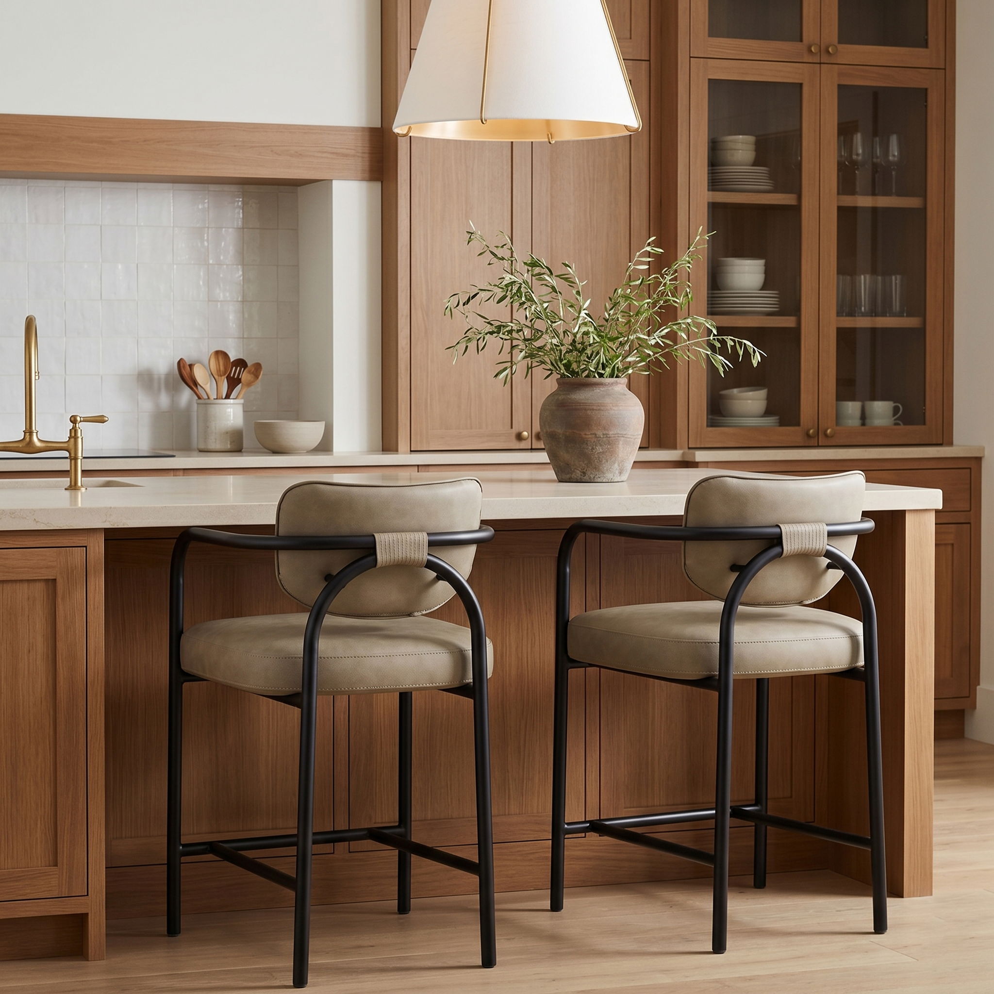 Serava - Vegan Leather Upholstered Bar Stool - Urban Living Furniture (Los Angeles, CA)