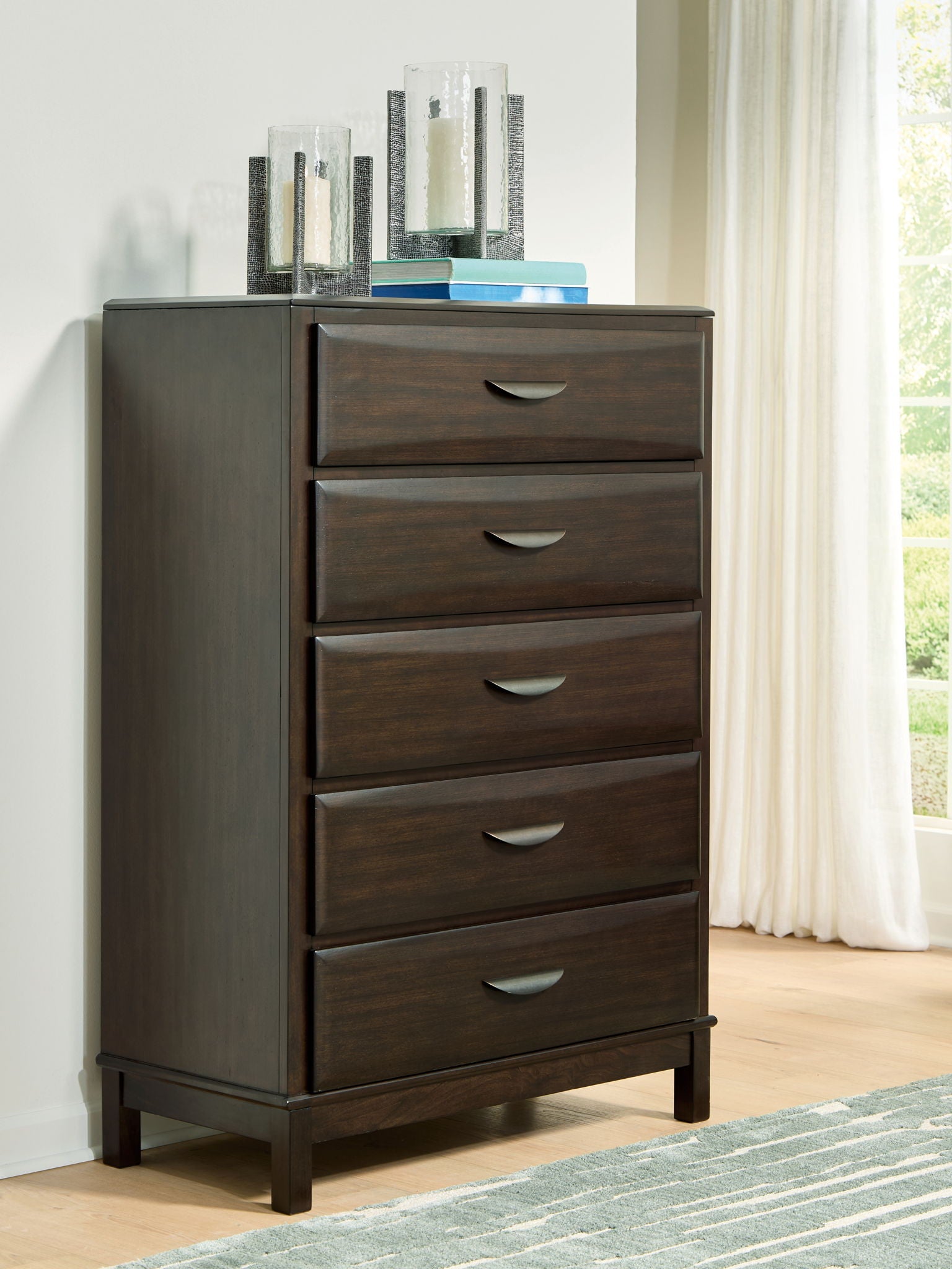 Vanmore - Dark Brown - Five Drawer Chest - Urban Living Furniture (Los Angeles, CA)