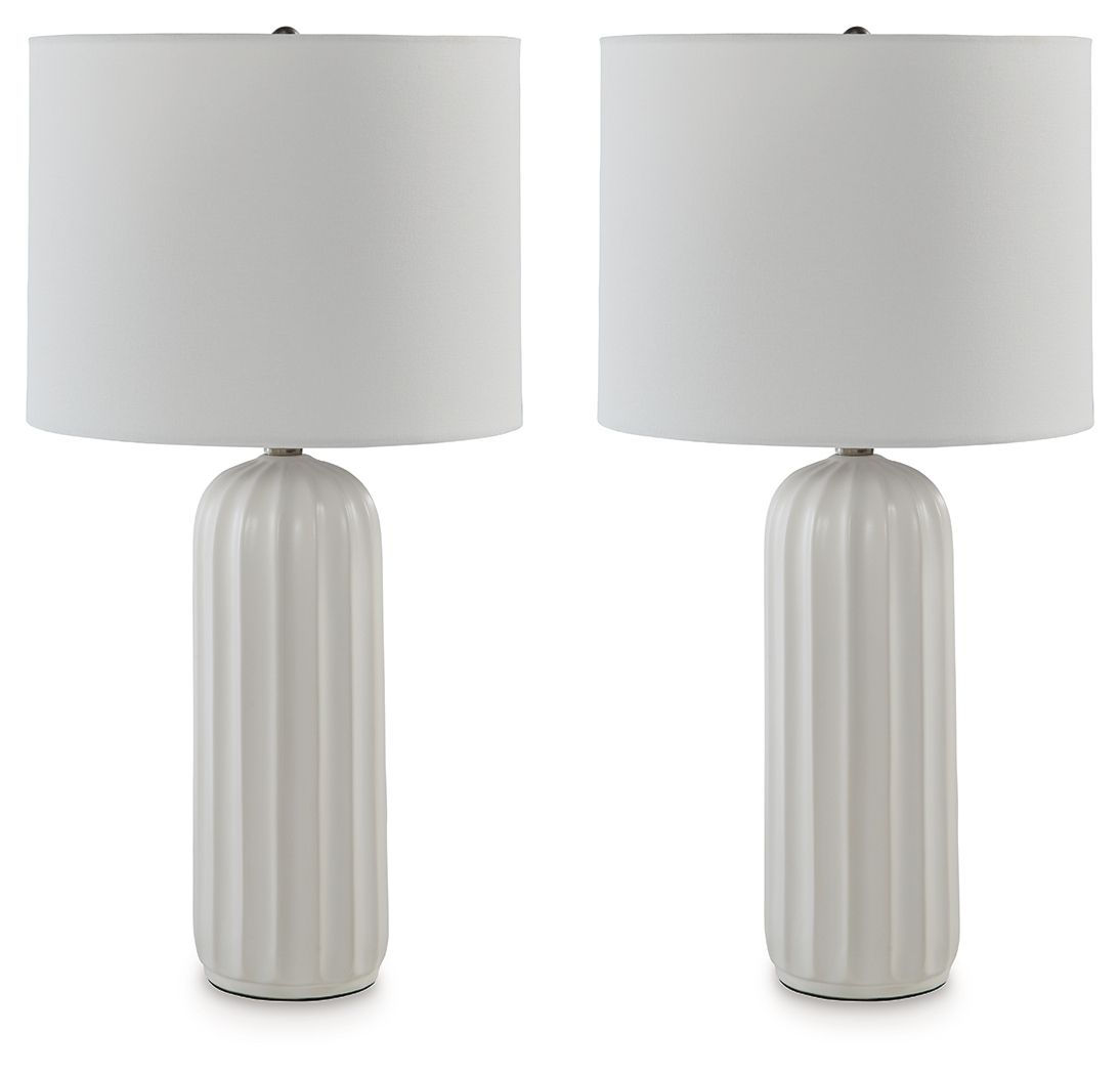 Clarkland - White - Ceramic Table Lamp (Set of 2) - Urban Living Furniture (Los Angeles, CA)