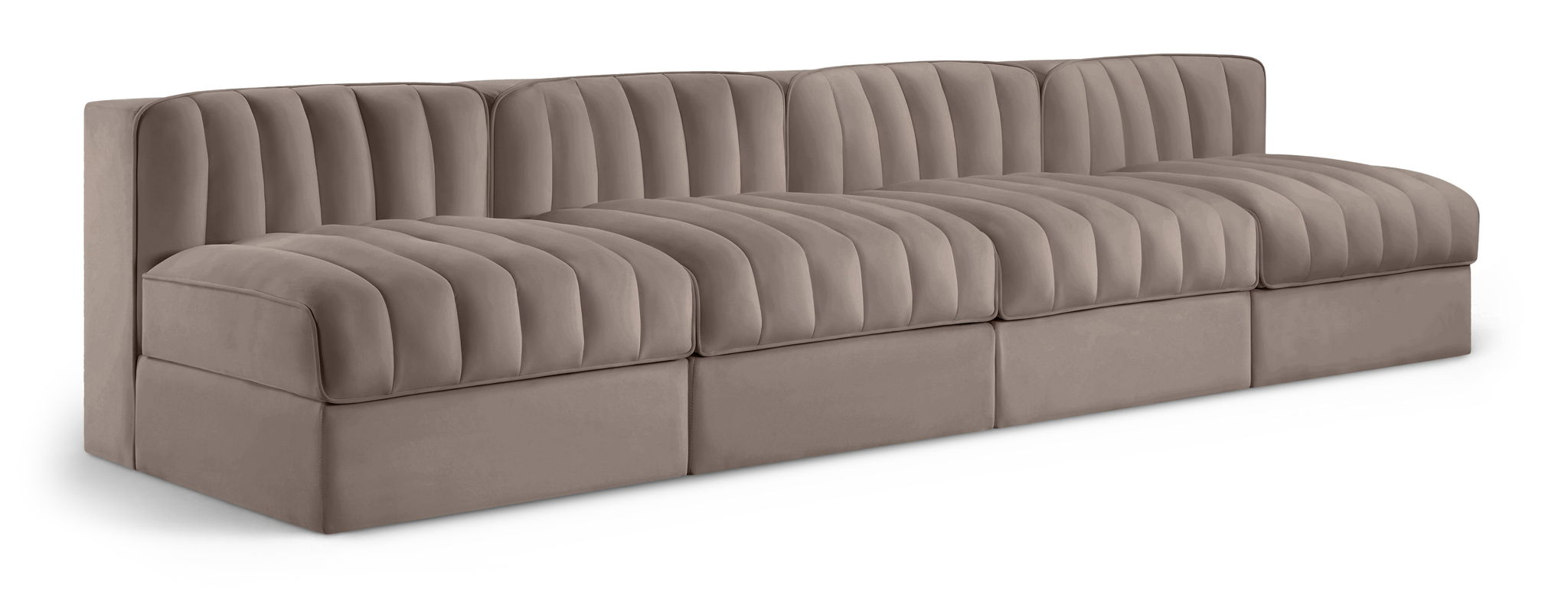 Rummi - Armless Velvet Performance Fabric Upholstered 4 Piece Modular Sofa - Urban Living Furniture (Los Angeles, CA)