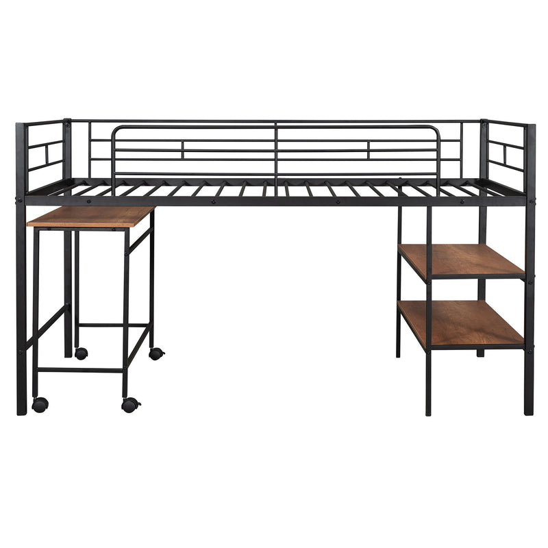 Loft Bed With Desk And Shelves