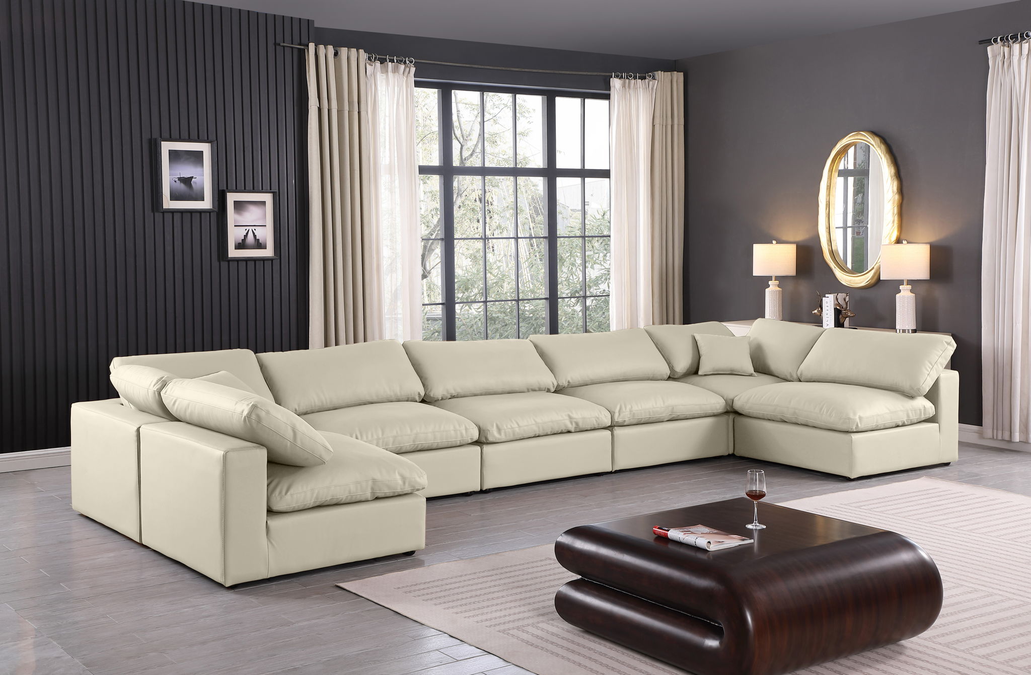 Comfy - 7 Piece Faux Leather Modular Armless Sectional - Urban Living Furniture (Los Angeles, CA)
