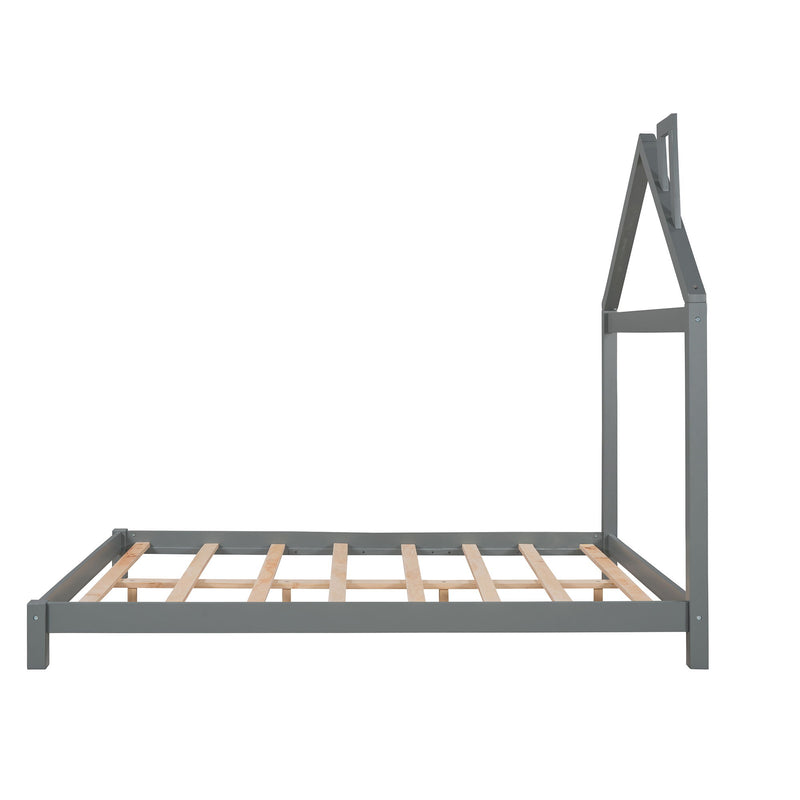 Platform Bed With House Shaped Headboard