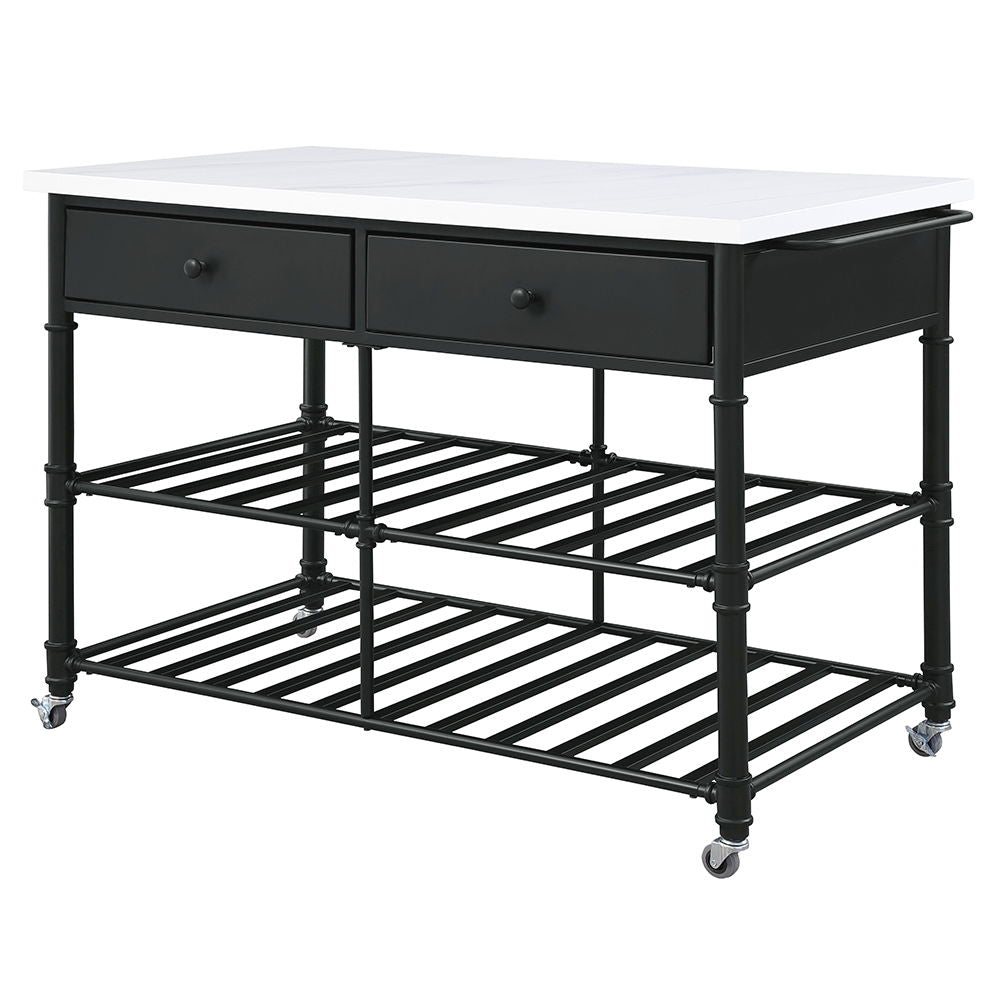 Emery - Kitchen Island - White Cultured Marble Top & Gray - Urban Living Furniture (Los Angeles, CA)