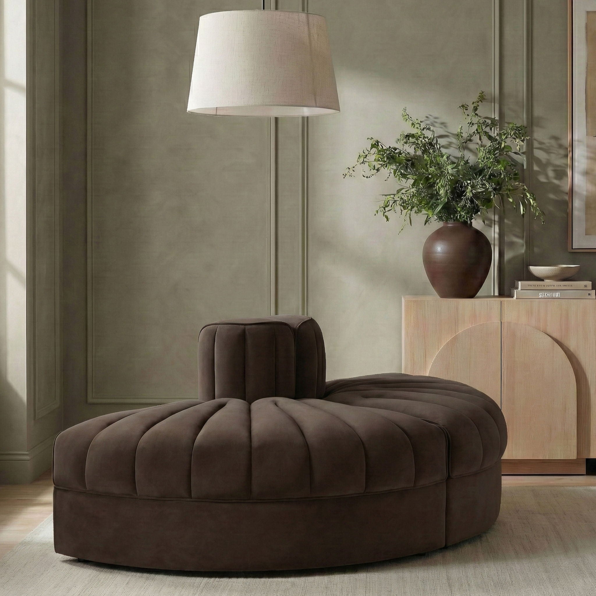 Rummi - Velvet Performance Fabric Upholstered 2 Piece  Rounded Modular Loveseat - Urban Living Furniture (Los Angeles, CA)