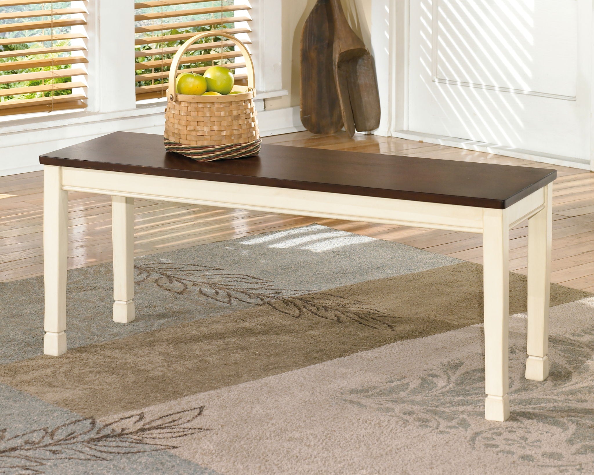 Whitesburg - Brown / Cottage White - Large Dining Room Bench - Urban Living Furniture (Los Angeles, CA)