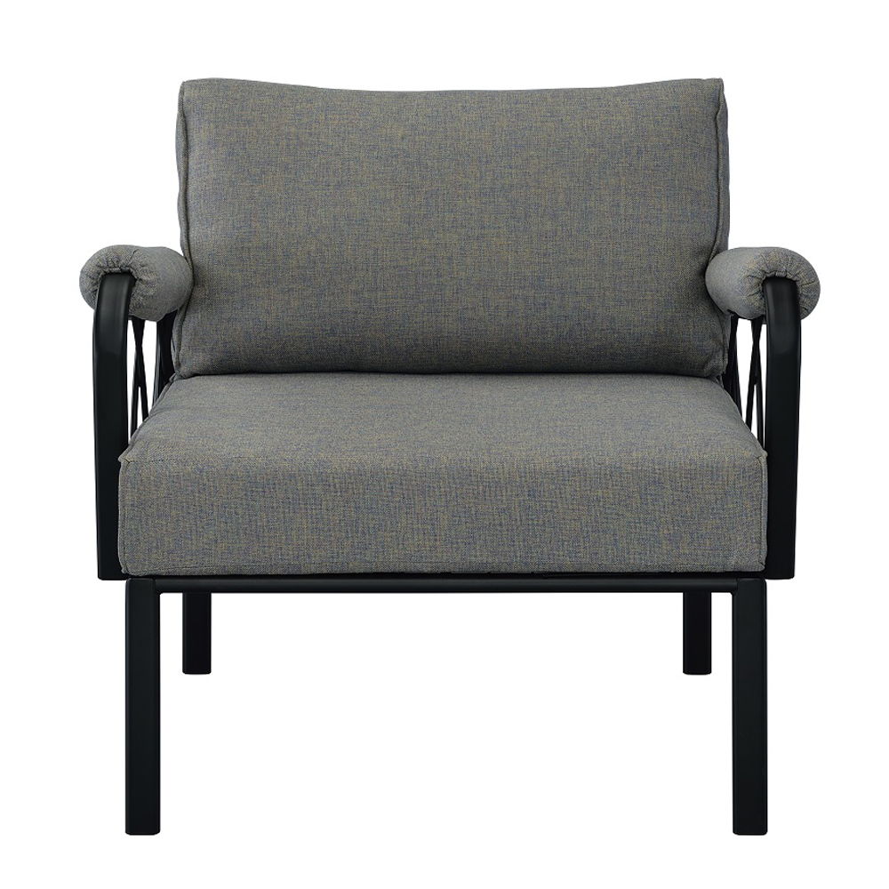 Rajni - Patio Arm Chair - Gray Fabric & Black - Urban Living Furniture (Los Angeles, CA)