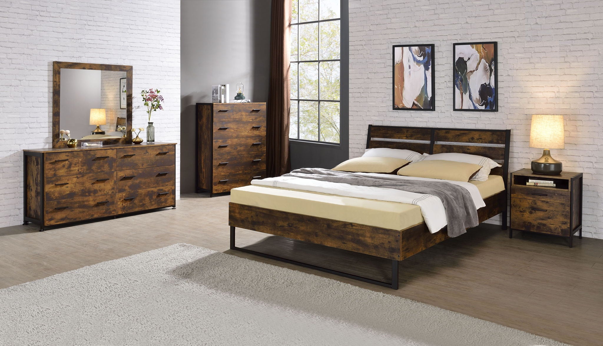 Juvanth - Mirror - Rustic Oak - Urban Living Furniture (Los Angeles, CA)