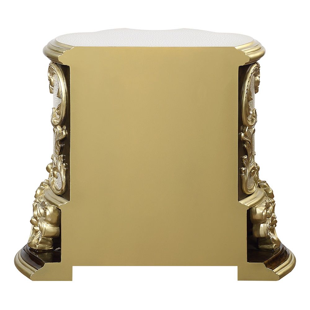 Desiderius - Nightstand - Antique Gold & Hand Painted Brown - Urban Living Furniture (Los Angeles, CA)