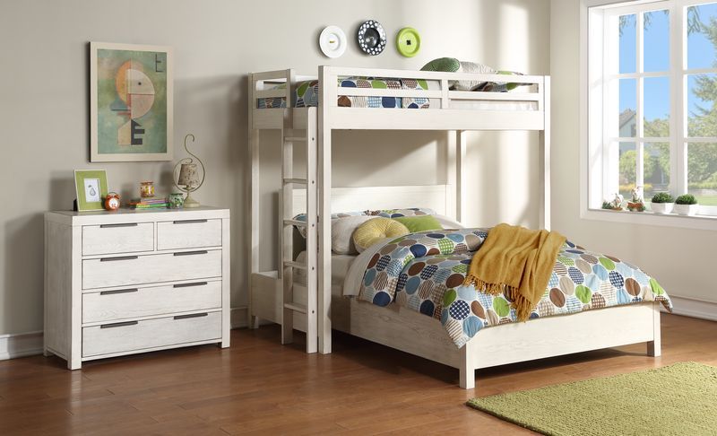Celerina - Twin Loft Bed - Weathered White Finish - Urban Living Furniture (Los Angeles, CA)