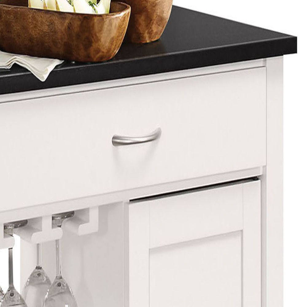Ottawa - Kitchen Cart - Black Wooden Top & White - Urban Living Furniture (Los Angeles, CA)