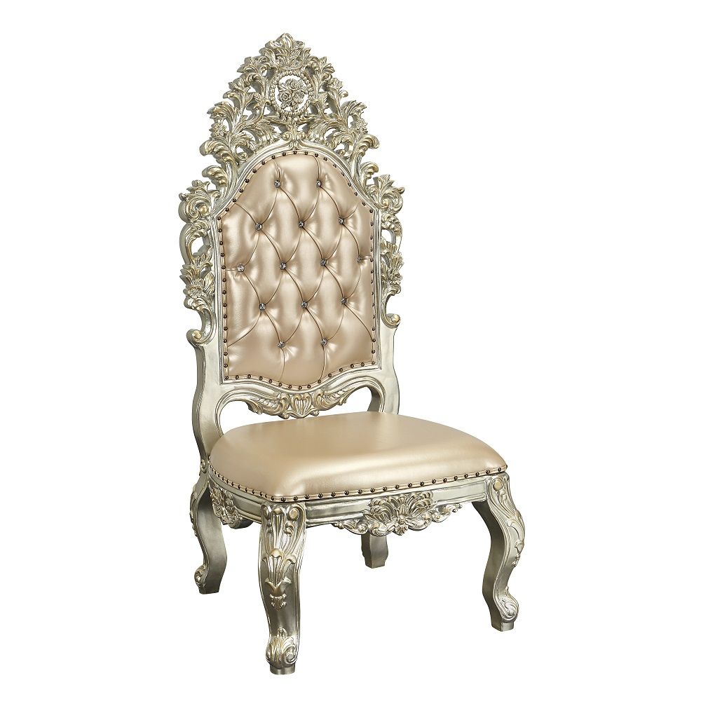 Sorina - Side Chair (Set of 2) - Synthetic Leather & Antique Gold - Urban Living Furniture (Los Angeles, CA)