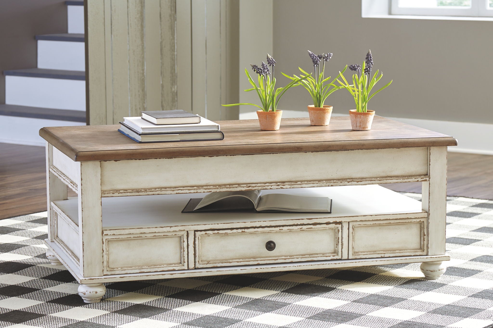 Realyn - White / Brown - Lift Top Cocktail Table - Urban Living Furniture (Los Angeles, CA)