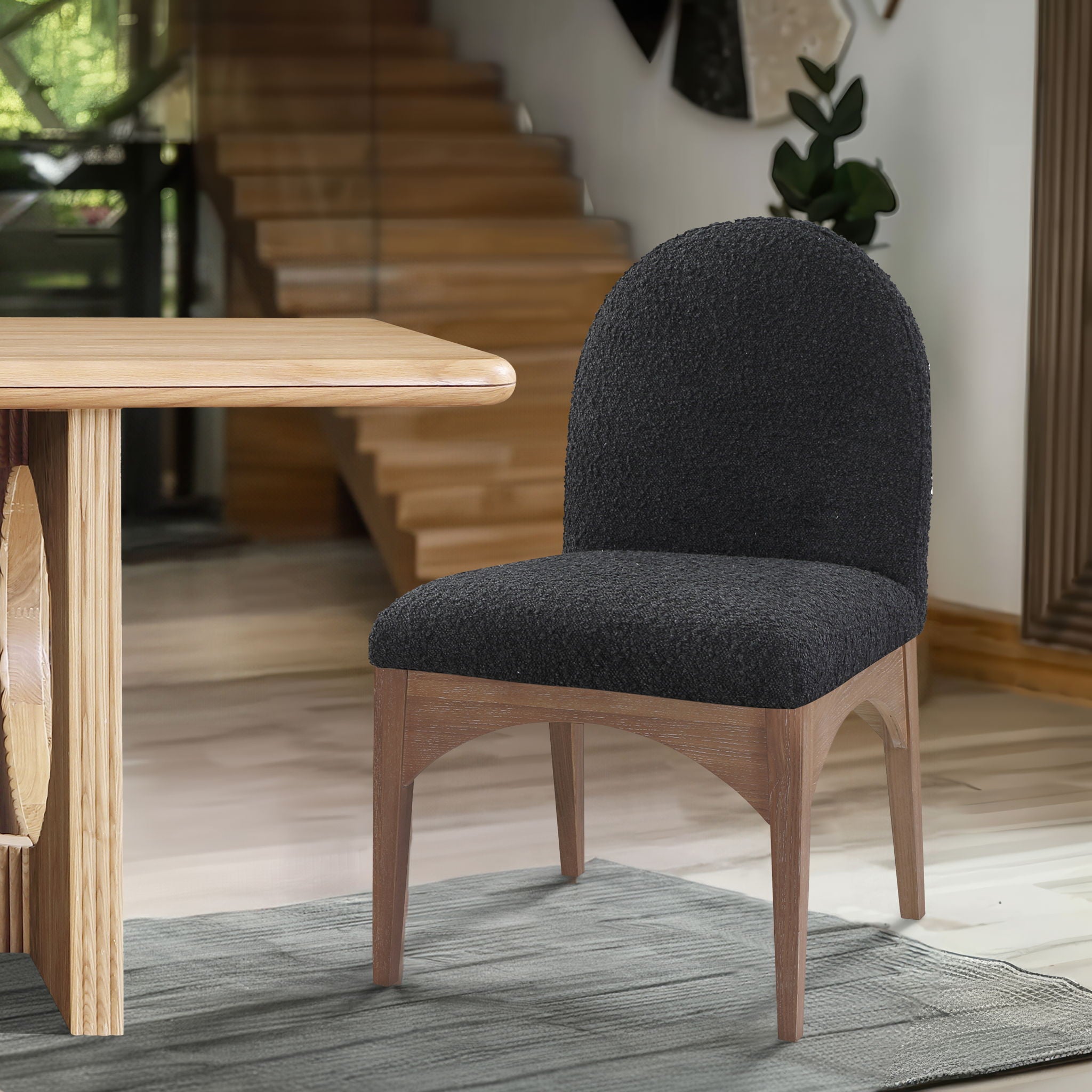 Waldorf - Boucle Dining Side Chair With Natural Legs - Urban Living Furniture (Los Angeles, CA)
