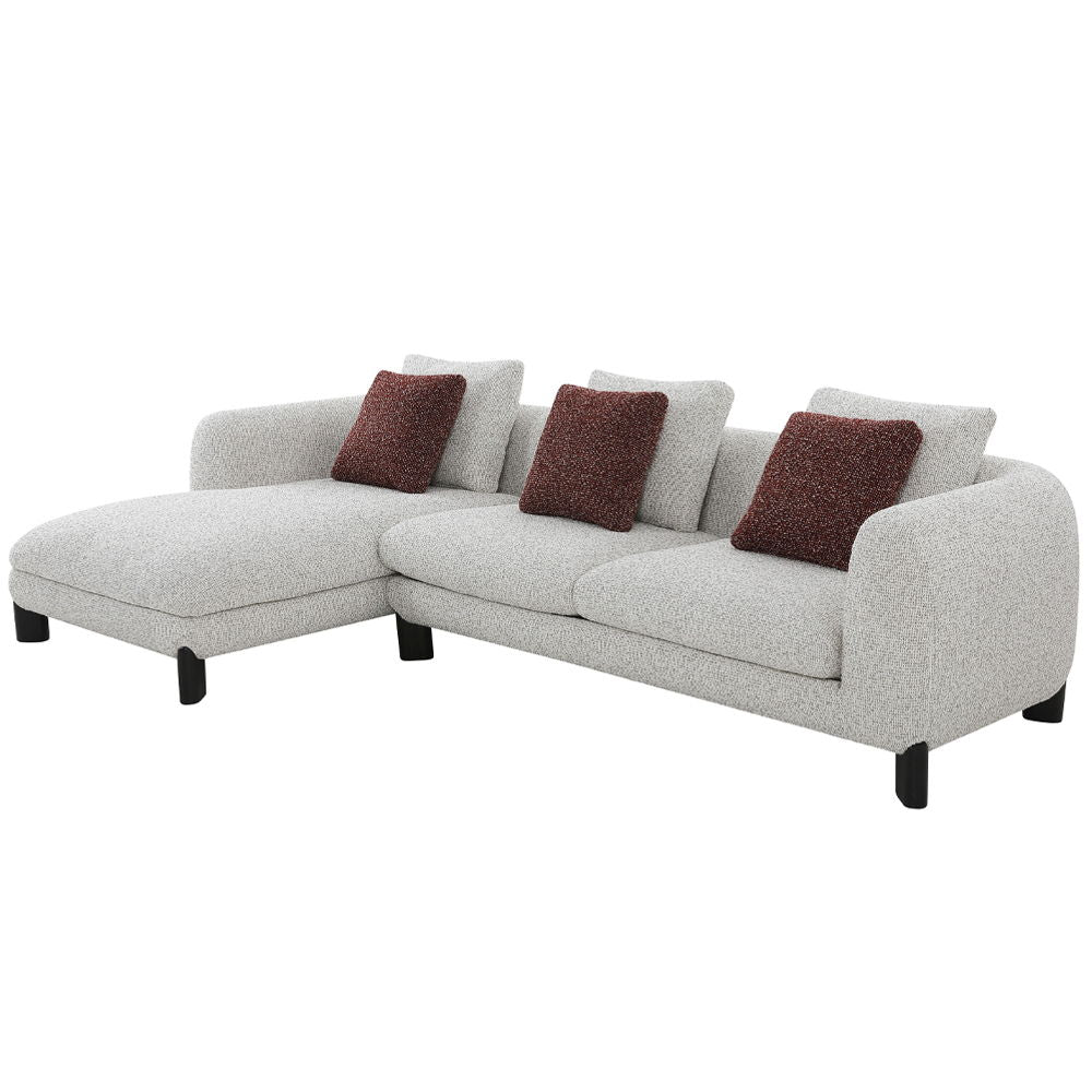 Mardi - Sectional Sofa With 6 Pillows - Maroon & Beige Tweed - Urban Living Furniture (Los Angeles, CA)