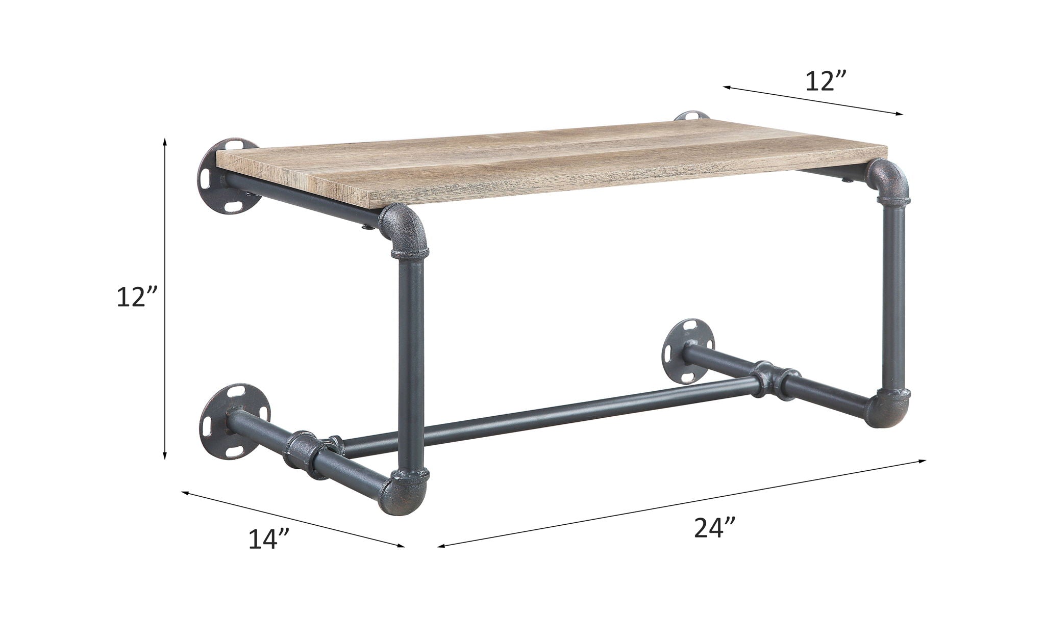 Brantley - Wall Rack - Oak & Sandy Gray - Urban Living Furniture (Los Angeles, CA)