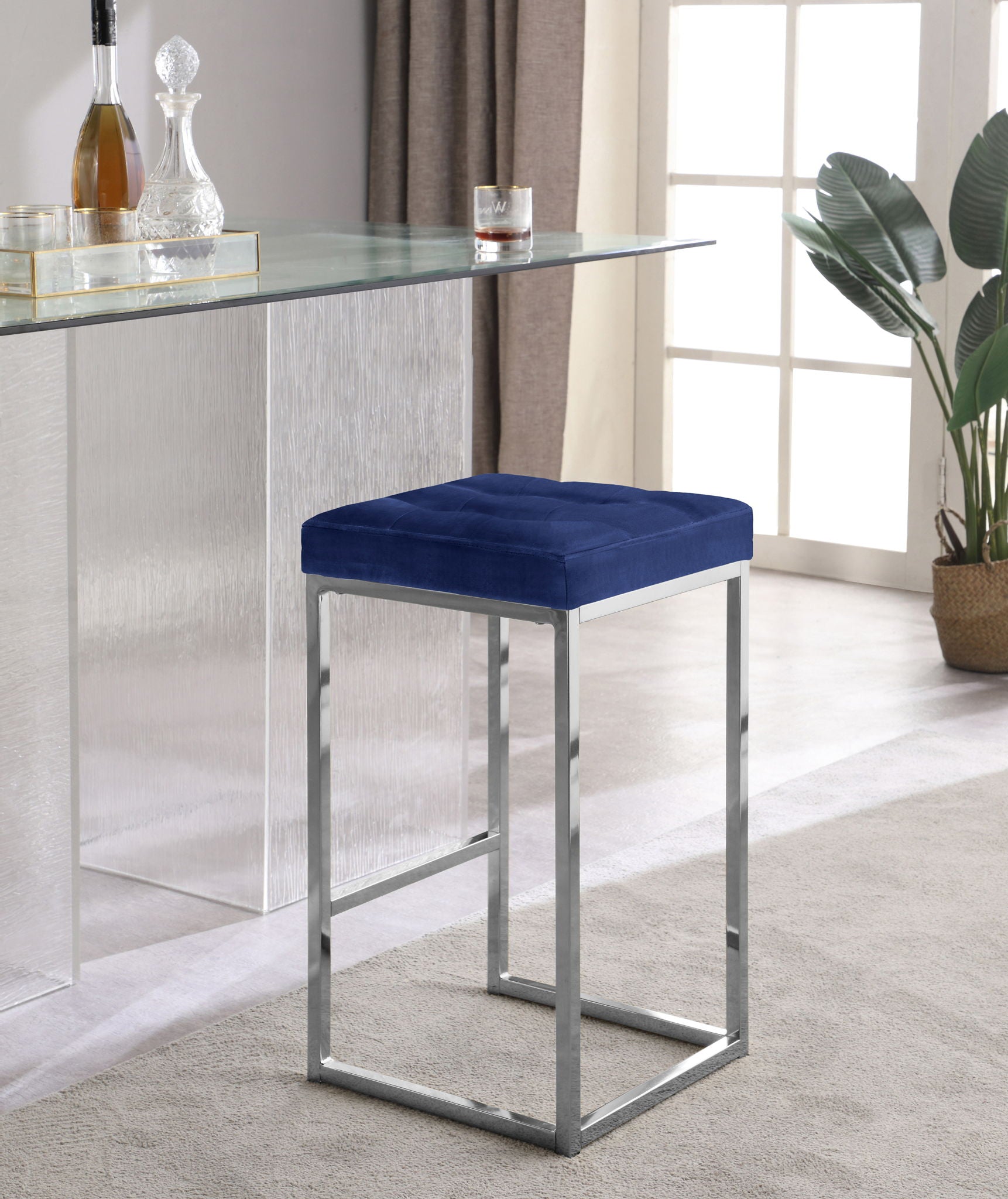 Nicola - Velvet Stool (Set of 2) - Urban Living Furniture (Los Angeles, CA)