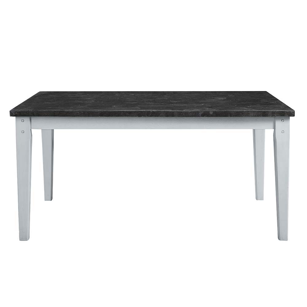 Lanton - Dining Table - Natural Marble & Antique White - Urban Living Furniture (Los Angeles, CA)