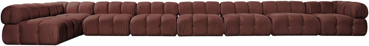 Orin - Velvet Performance Fabric Upholstered 8 Piece L-Shaped Sectional