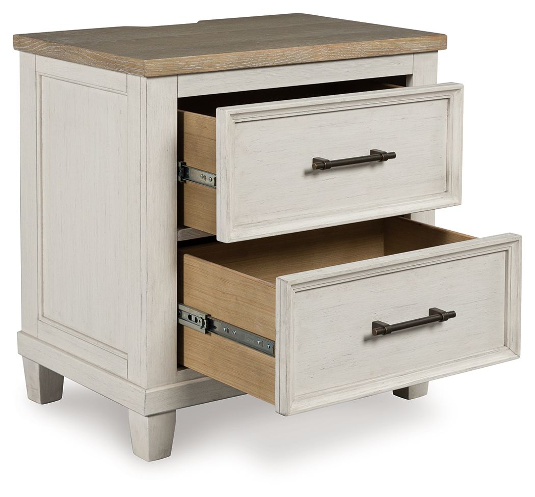 Shaybrock - Antique White / Brown - Two Drawer Night Stand - Urban Living Furniture (Los Angeles, CA)