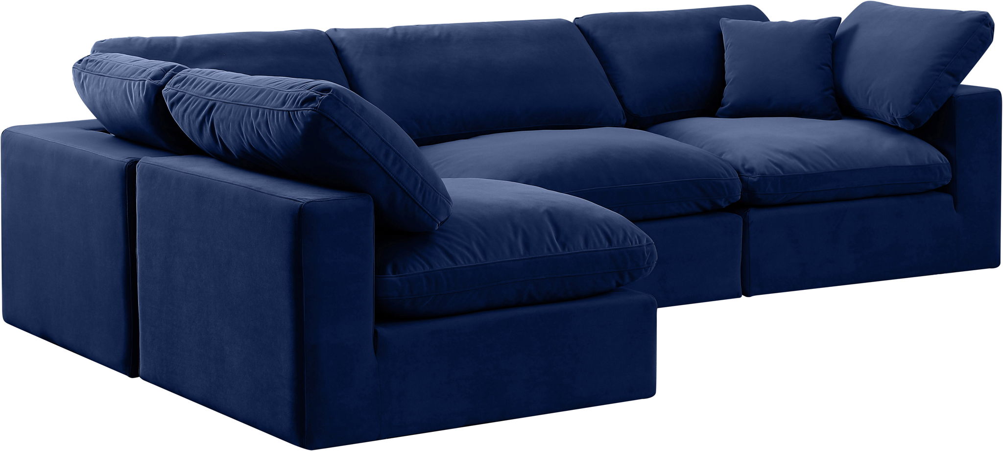 Comfy - 4 Piece Velvet Modular Armless Sectional - Urban Living Furniture (Los Angeles, CA)