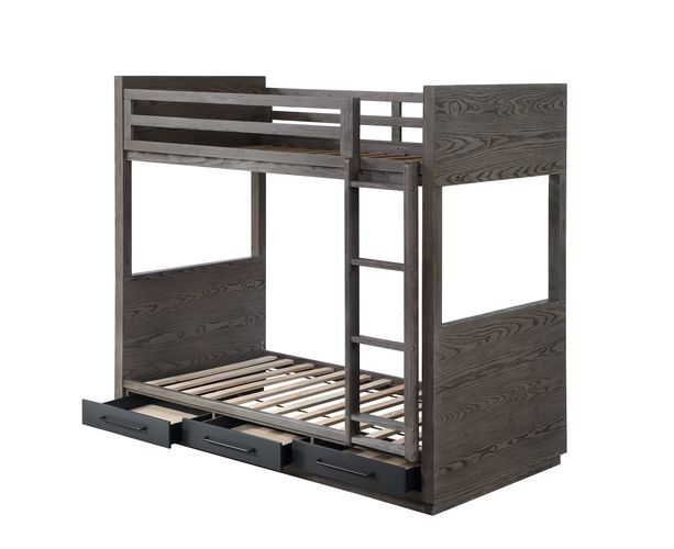 Estevon - Bunk Bed - Gray Oak Finish - Urban Living Furniture (Los Angeles, CA)