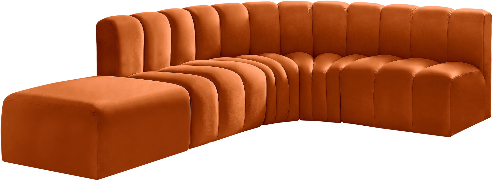 Arc - Velvet 5 Piece Corner Modular Sofa