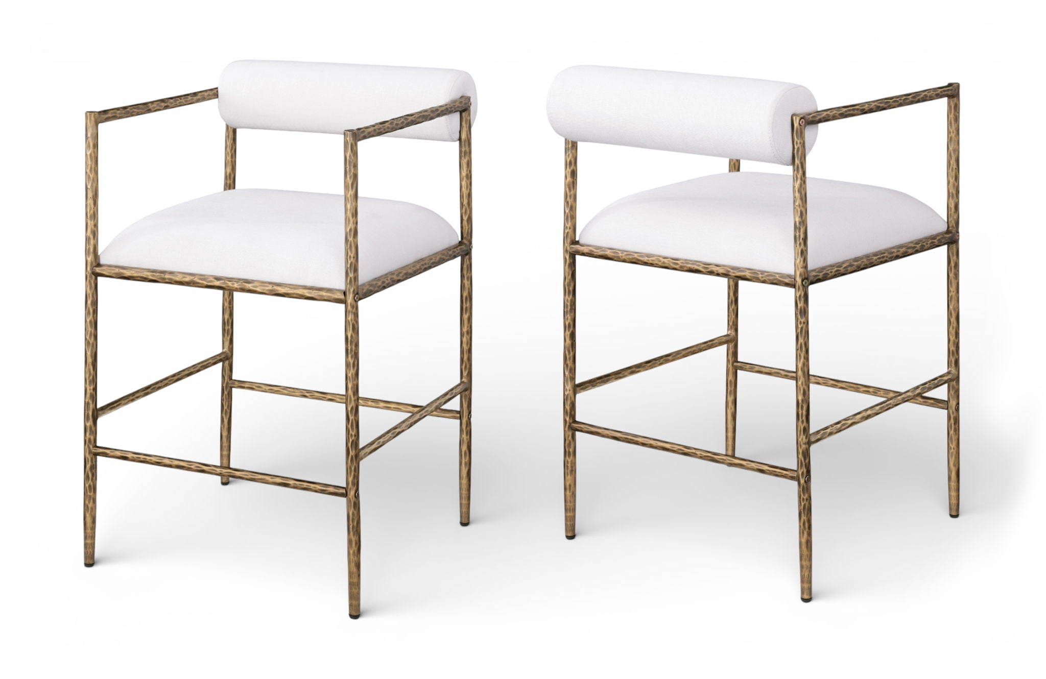 Axis - Linen Textured Cream Fabric Upholstered Counter Stool (Set of 2) - Urban Living Furniture (Los Angeles, CA)