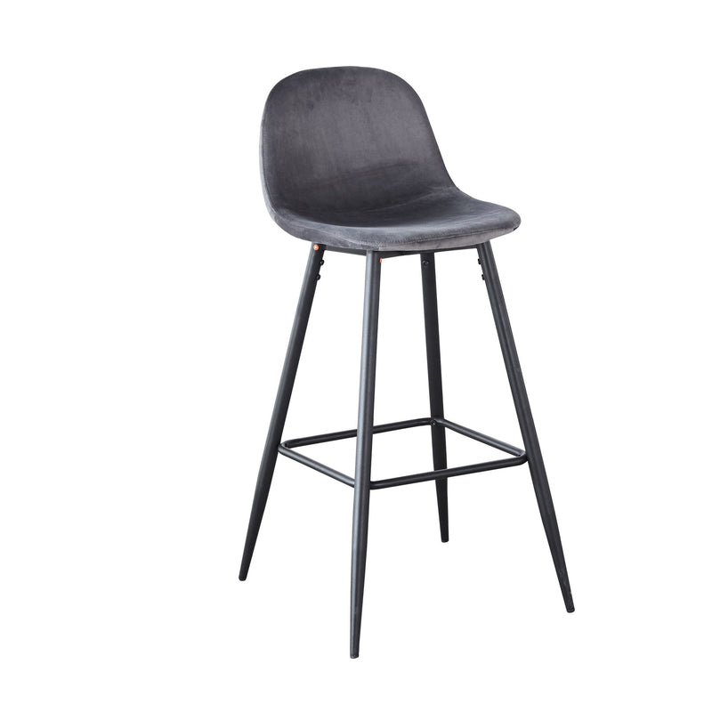 Velvet Barstool With Back (Set of 2)