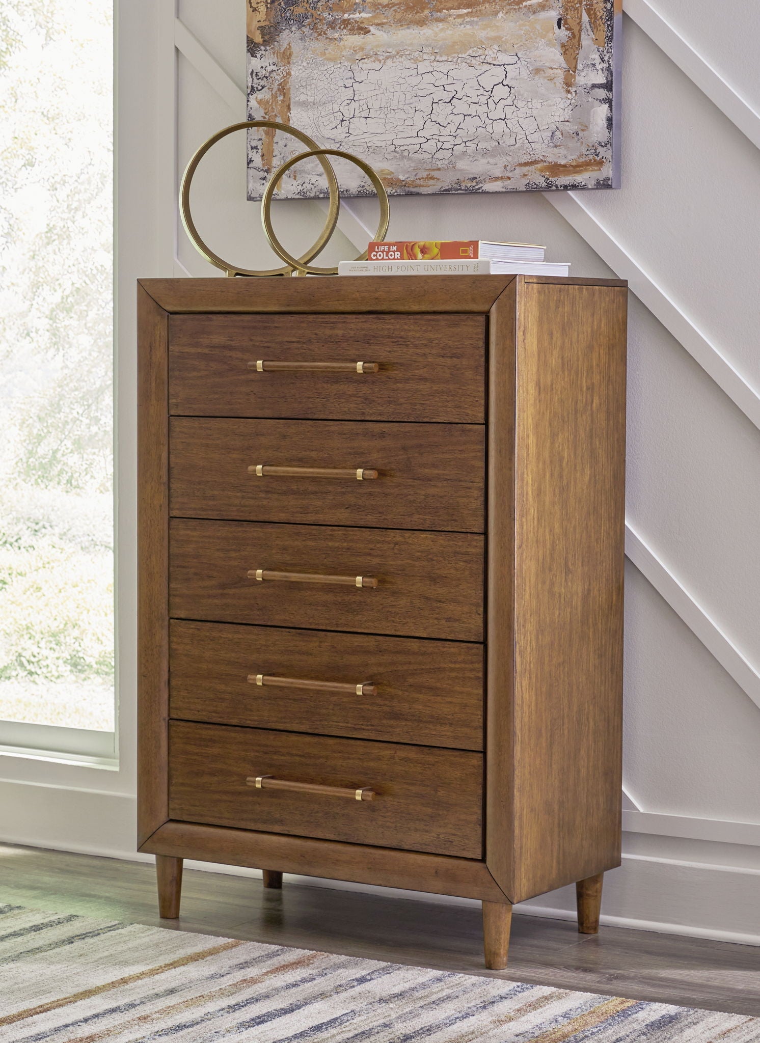 Lyncott - Brown - Five Drawer Chest - Urban Living Furniture (Los Angeles, CA)