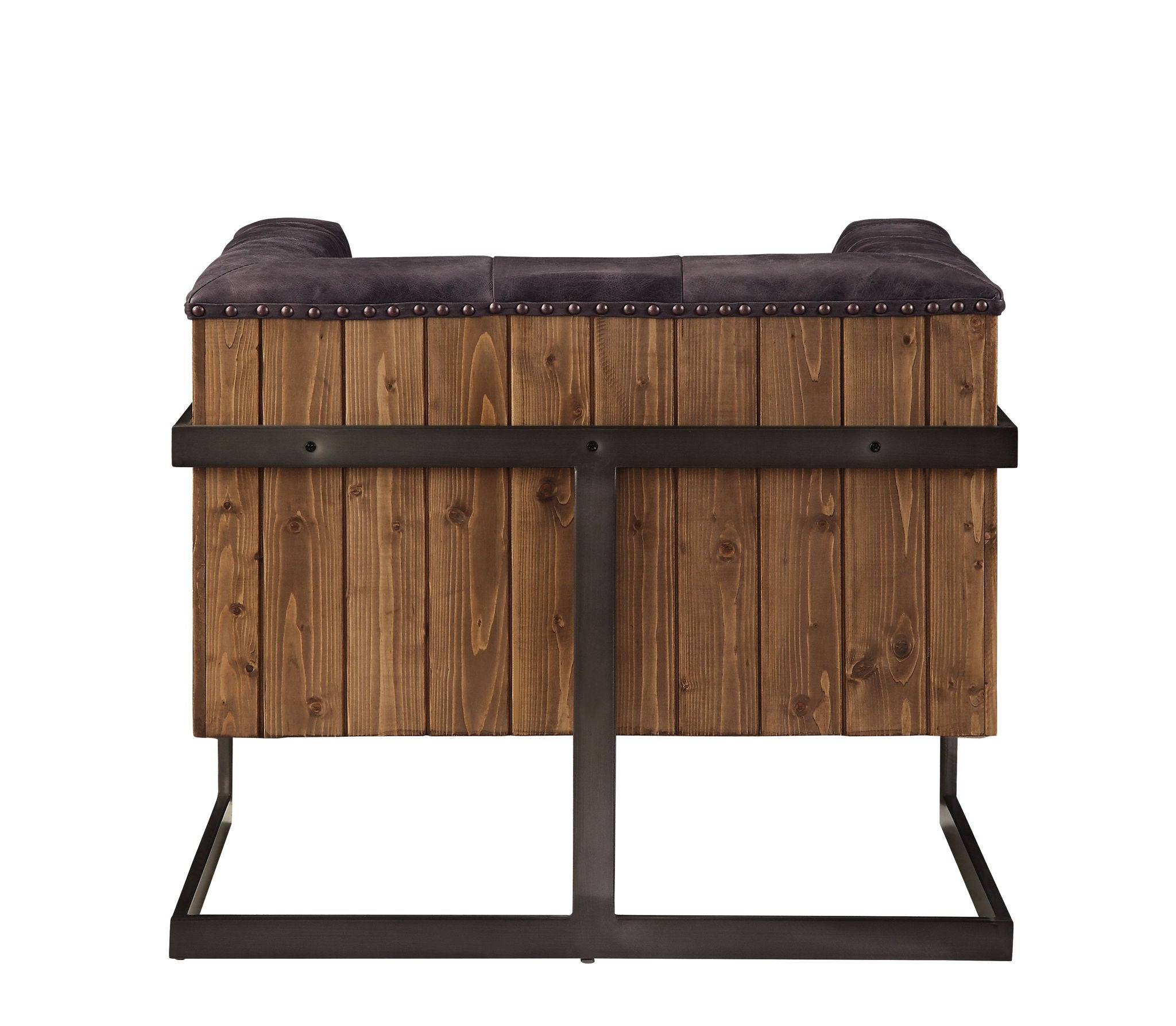 Sagat - Accent Chair - Antique Ebony Top Grain Leather & Rustic Oak - Urban Living Furniture (Los Angeles, CA)