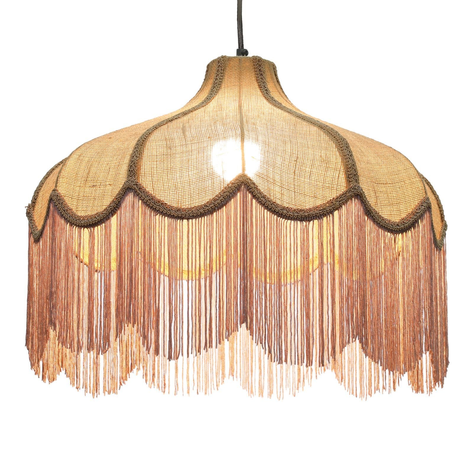 Buchanan - Jute Fringed Scalloped Pendant Light - Pink - Urban Living Furniture (Los Angeles, CA)