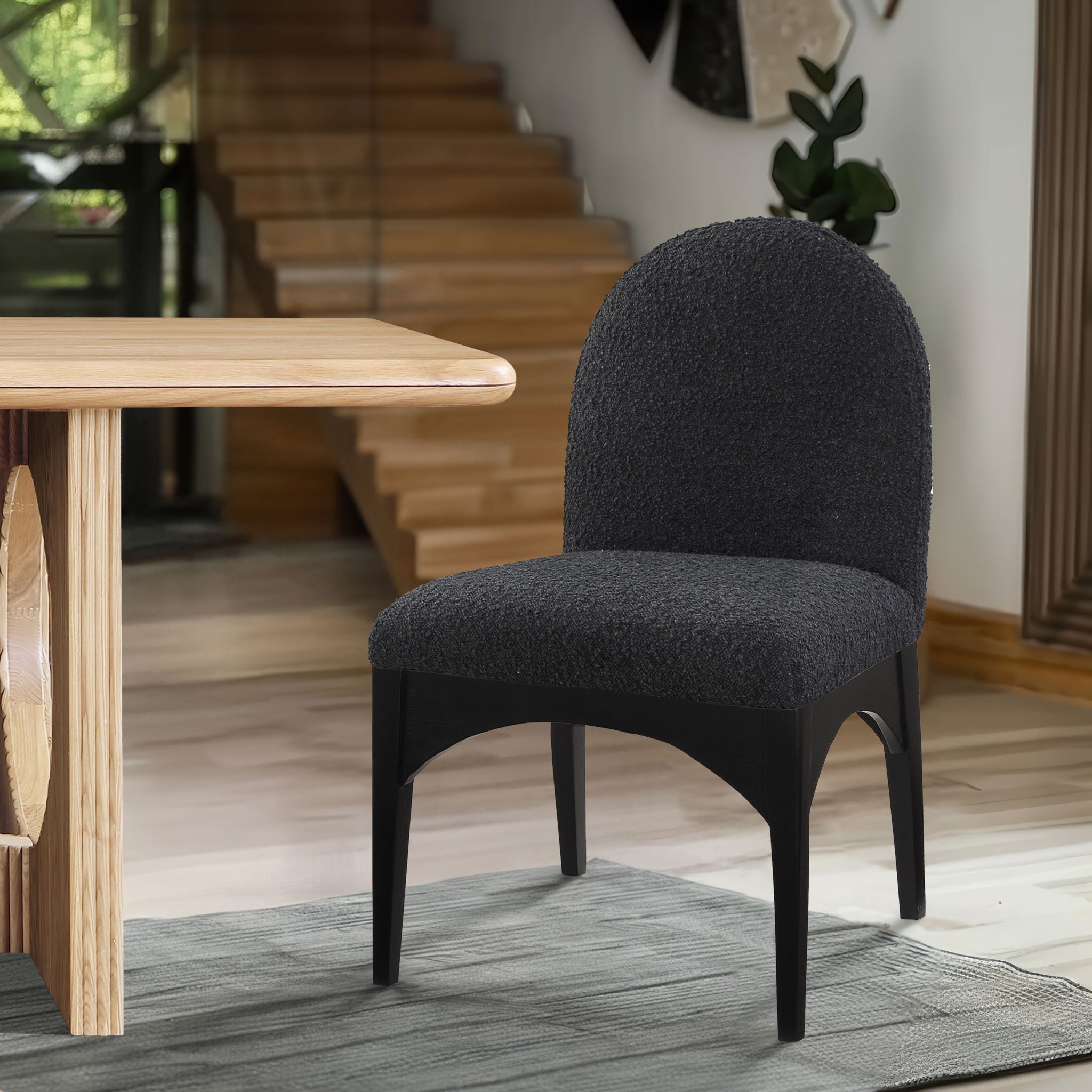 Waldorf - Boucle Dining Side Chair With Black Legs - Urban Living Furniture (Los Angeles, CA)