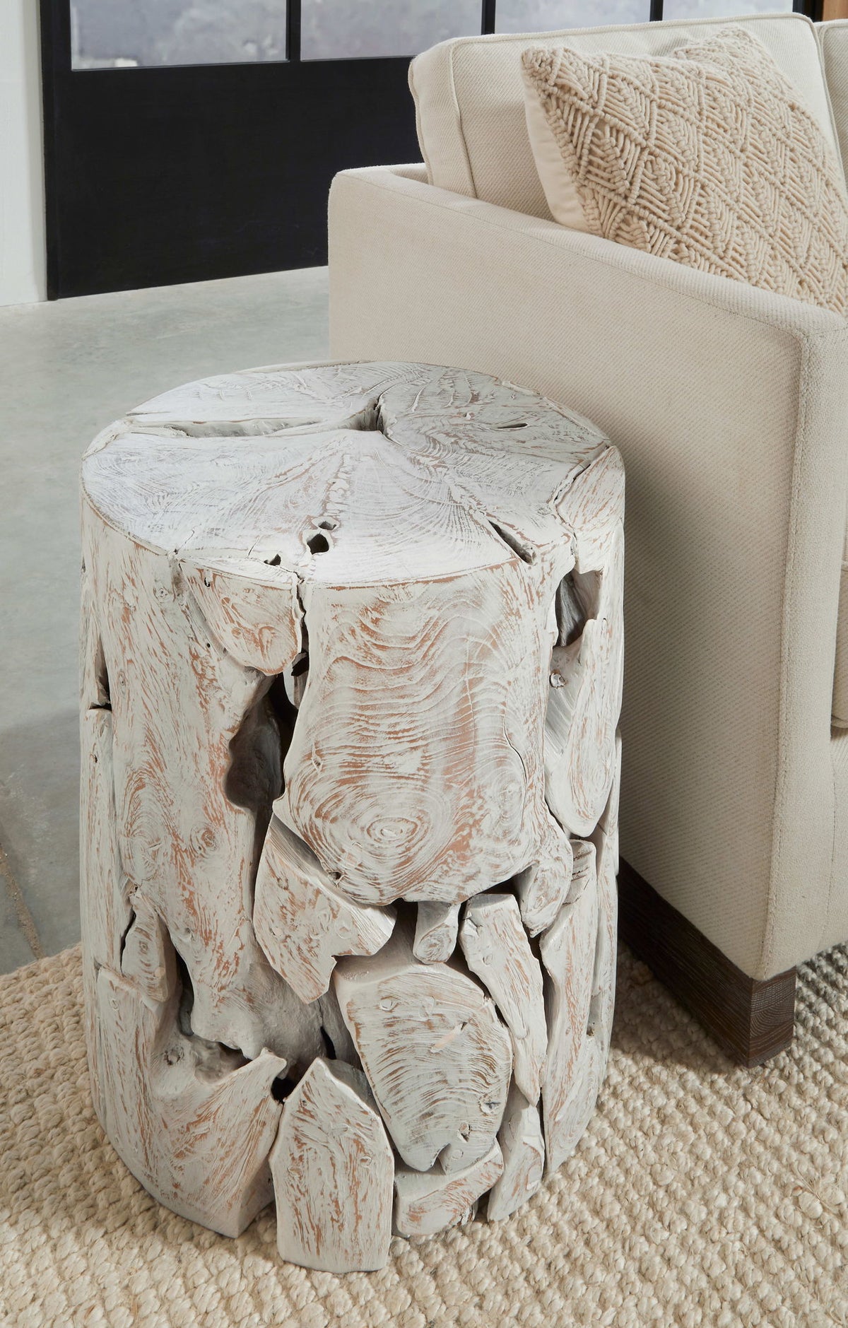 One - Teak Slice Round End Table