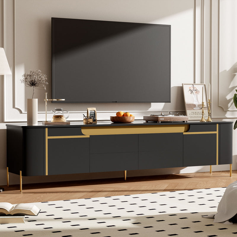 TV Stand For TVs Up To 80" With 4 Drawers And 2 Spacious Cabinets