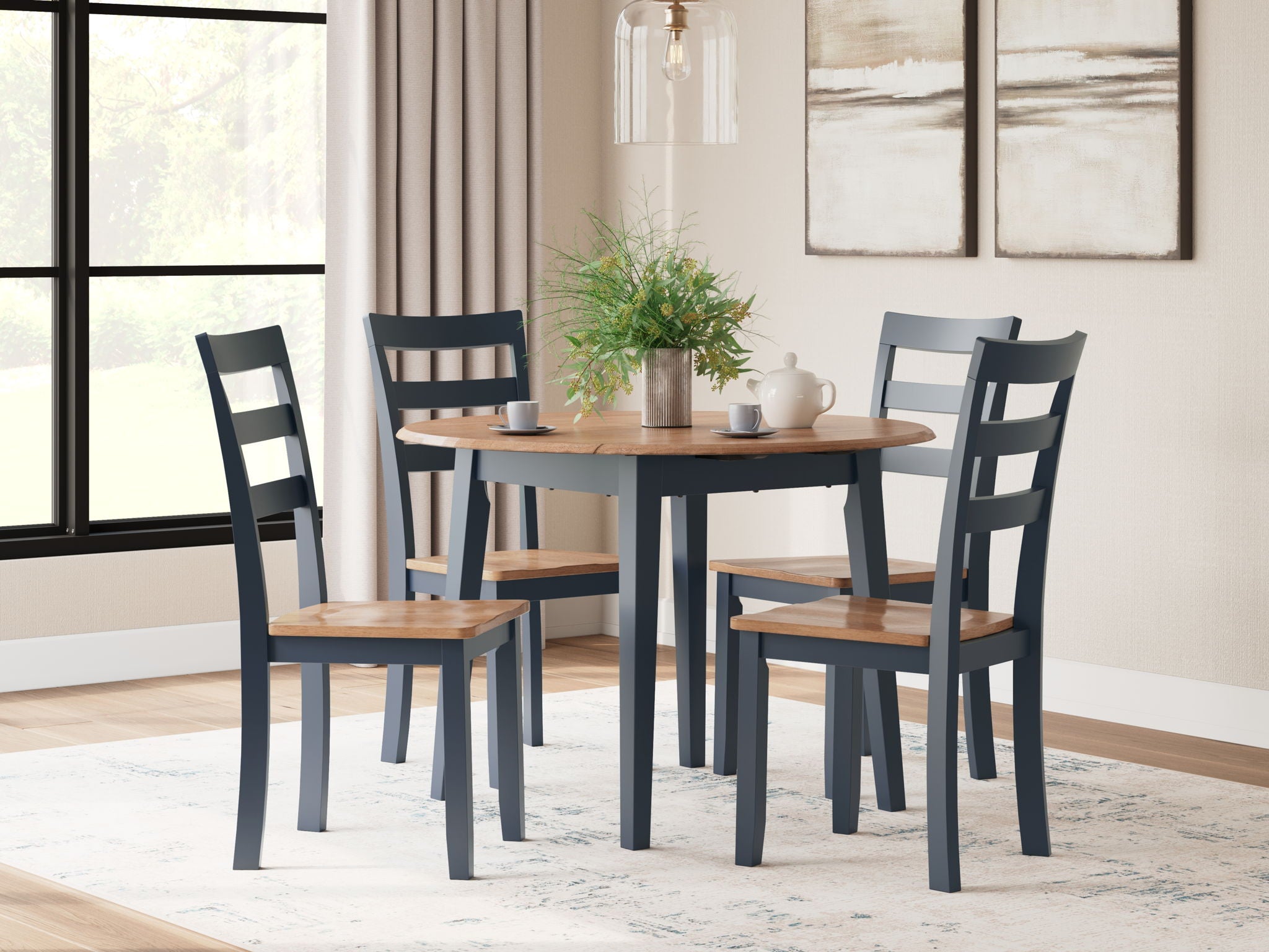 Gesthaven - Round Dining Room Drop Leaf Table Set - Urban Living Furniture (Los Angeles, CA)