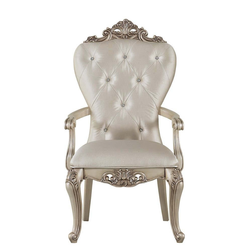Gorsedd - Arm Chair (Set of 2) - Cream Fabric & Golden Ivory - Urban Living Furniture (Los Angeles, CA)